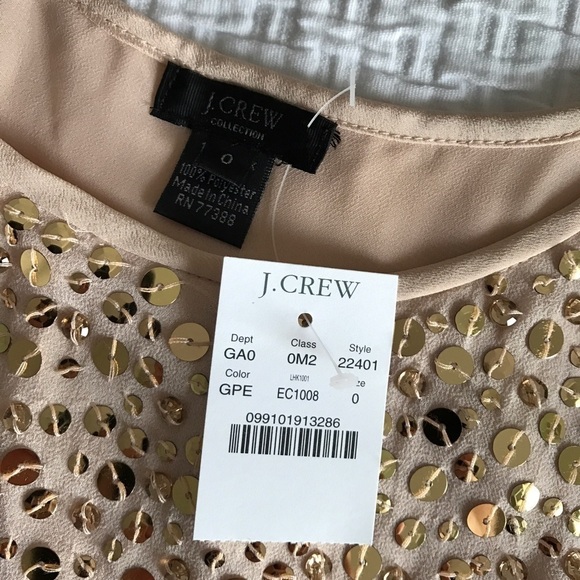 NWT J CREW Collection Sequin Silk Top Size 0 Party Holidays - Picture 10 of 12